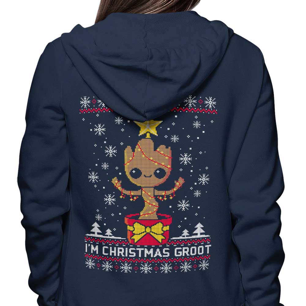 Christmas-themed Groot Character Zip-up and Pullover Hoodies