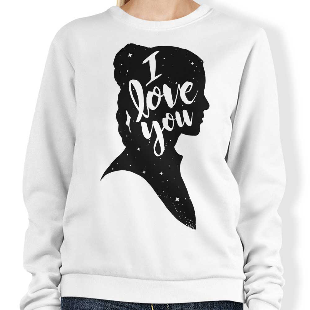 Adorable 'I Love You' Crewneck Sweatshirt in S - 4XL Sizes