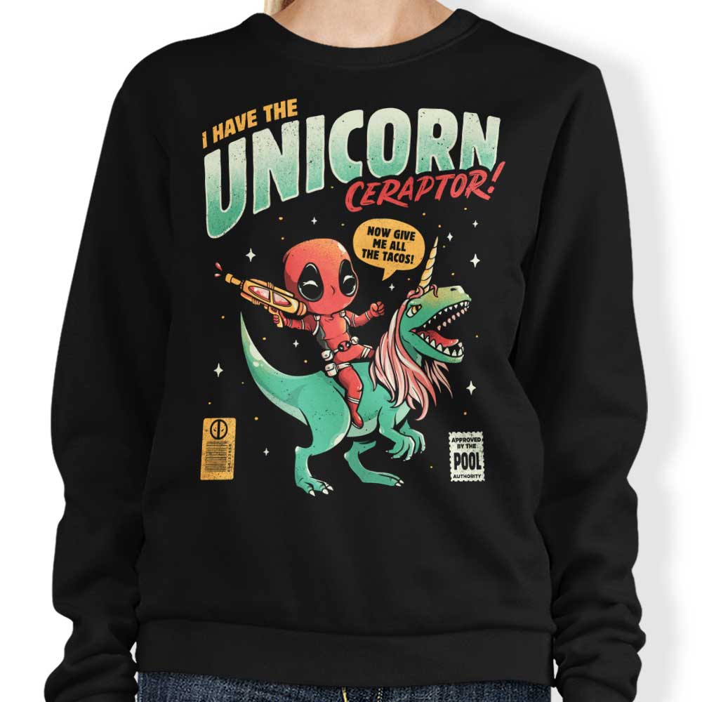 Edu.ely's Comfortable Unicornceraptor Crewneck Sweatshirt in S - 4XL Sizes