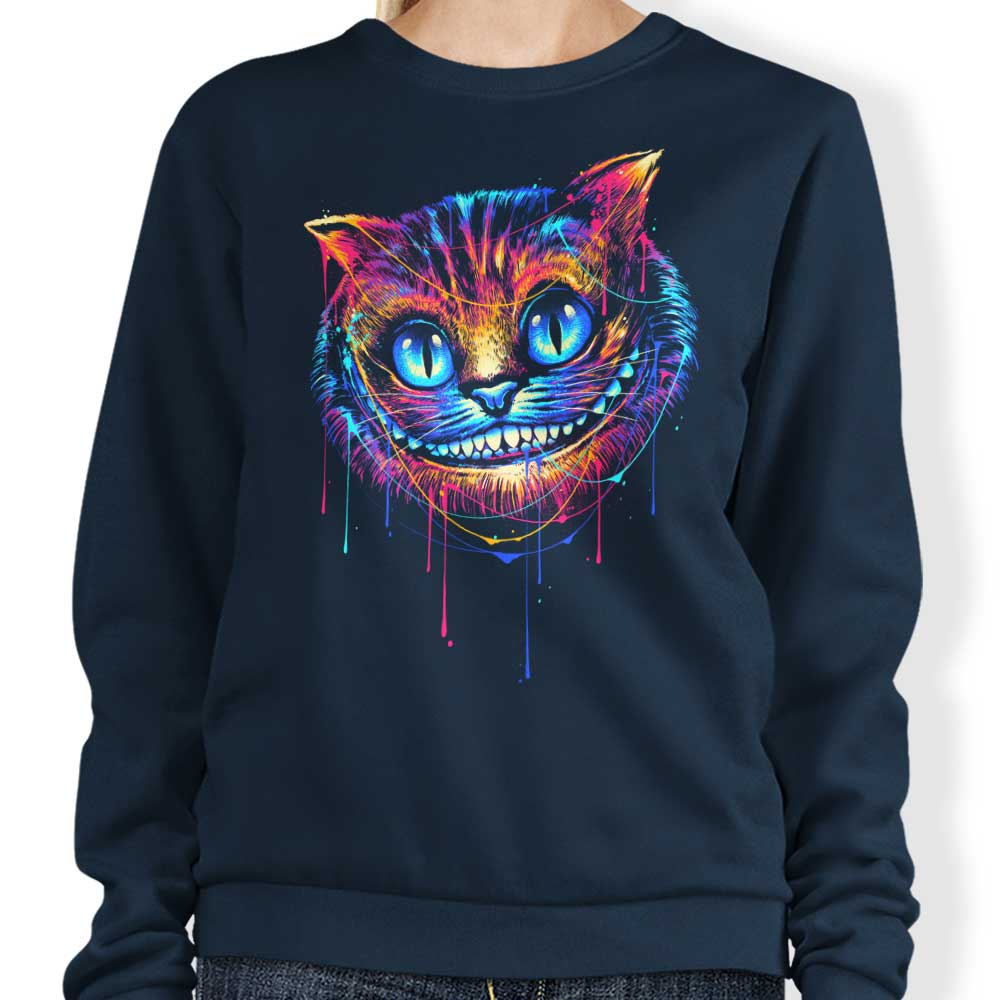 Vibrant Feline Design Crewneck Sweatshirt
