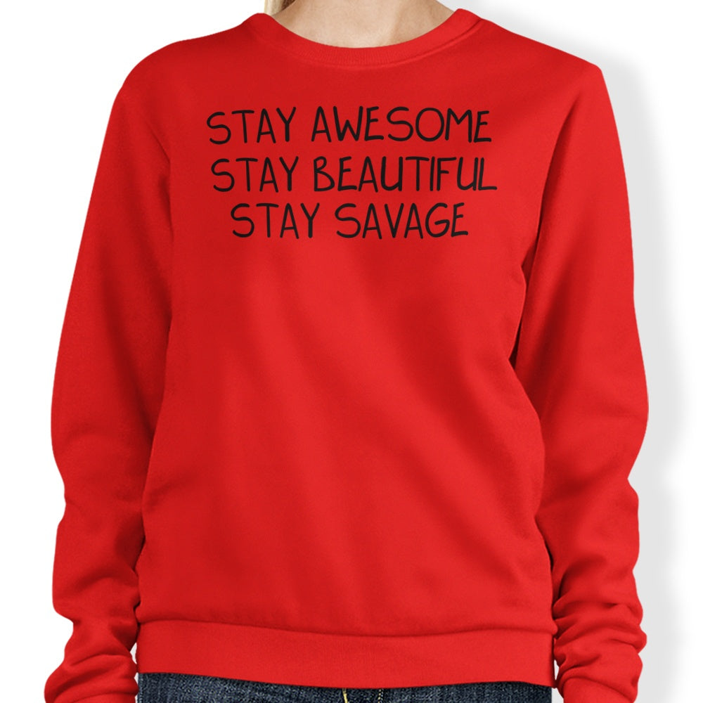 MissClick's Stay Savage Style Crewneck Sweatshirt for Trendy Wear