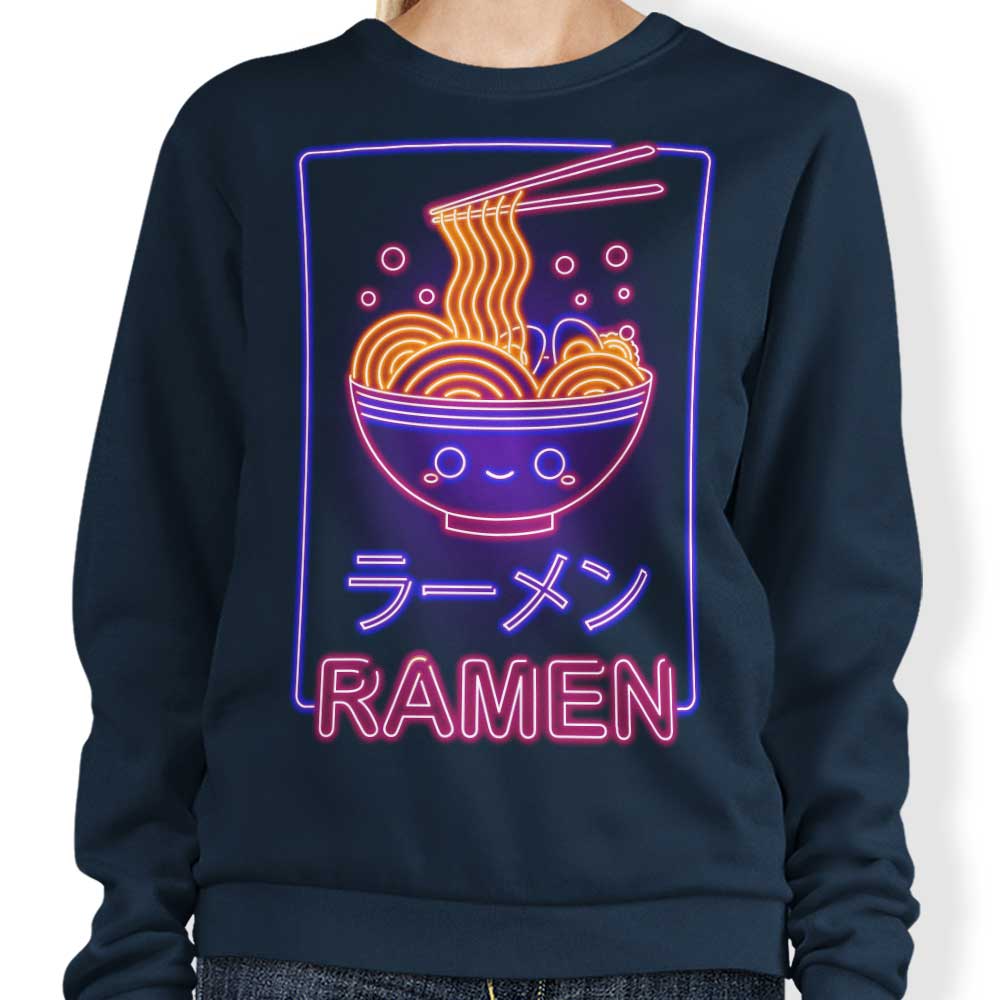 Donnie Illustrations Neon Ramen Crewneck Sweatshirt in S - 4XL Sizes