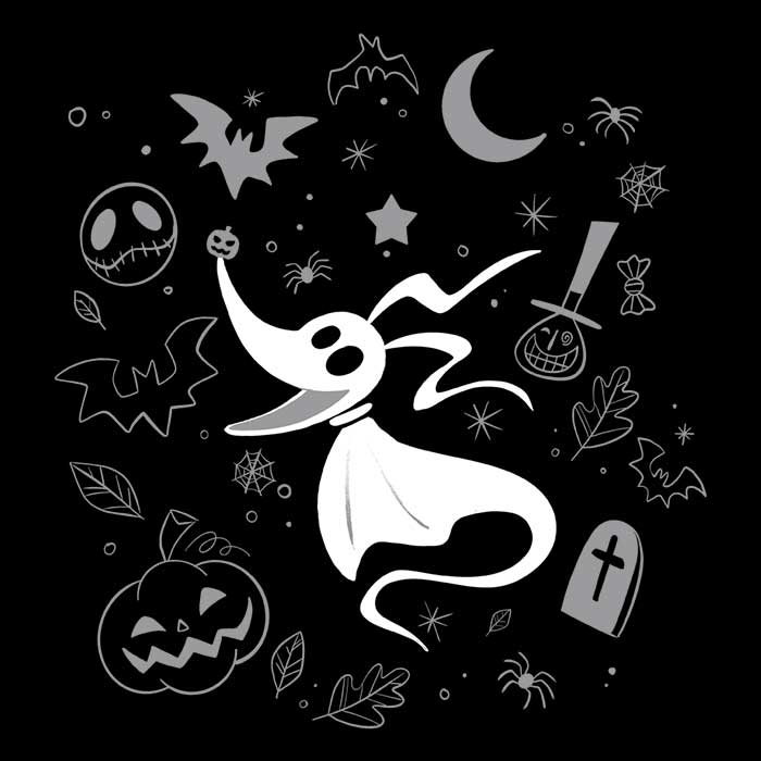 Alemaglia's Spooky Dog Doodle Crewneck Sweatshirt in S - 4XL
