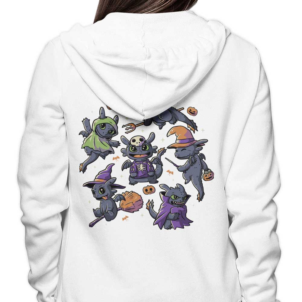 Edu.ely's Spooky Halloween Dragon Zip-up and Pullover Hoodies in S - 4XL