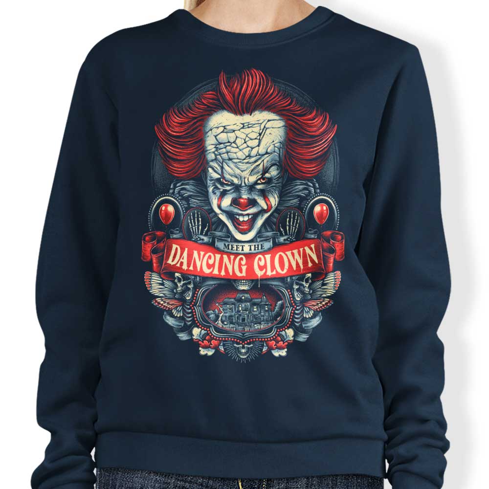 Glitchygorilla's Dancing Clown Crewneck Sweatshirt in S - 4XL Sizes