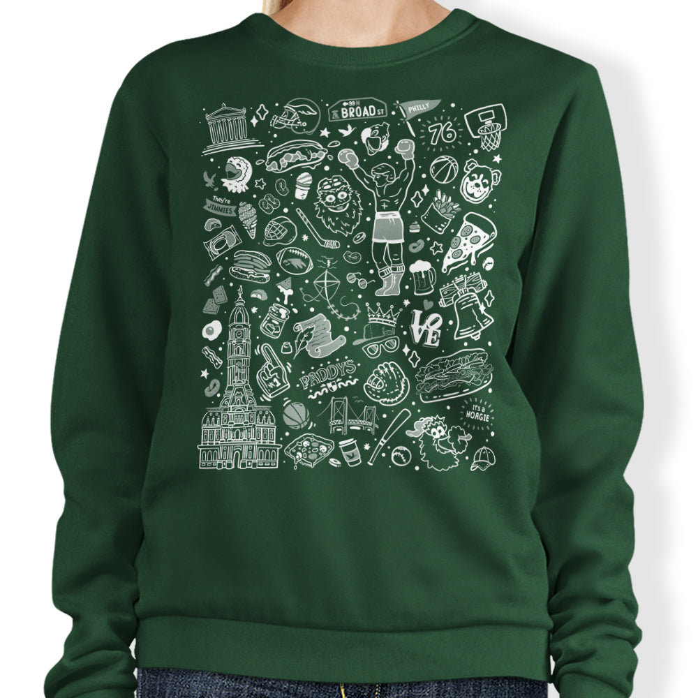 Dark Green Philly Icons Stylish Sweatshirt