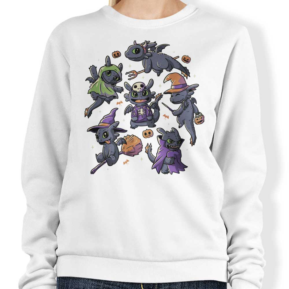 Spooky Halloween Dragon Crewneck Sweatshirt in S - 4XL Sizes