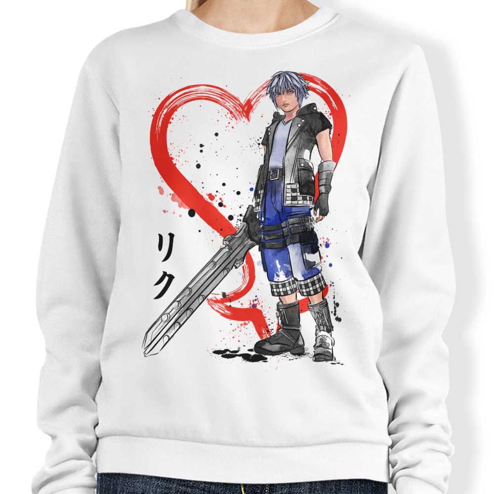 Watercolor Keyblade Wielder Design Crewneck Sweatshirt for Comfortable Wear