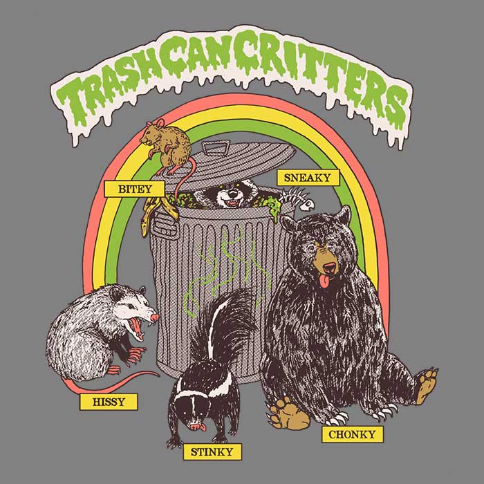 Stylish Trash Can Critters Crewneck Sweatshirt for All Sizes