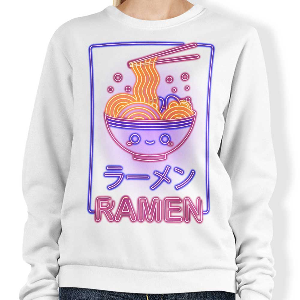 Donnie Illustrations Neon Ramen Crewneck Sweatshirt in S - 4XL Sizes