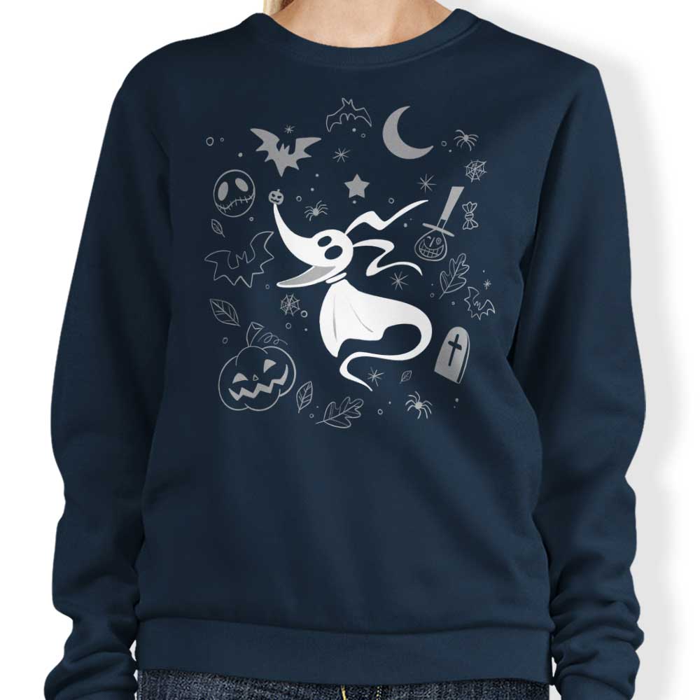 Alemaglia's Spooky Dog Doodle Crewneck Sweatshirt in S - 4XL