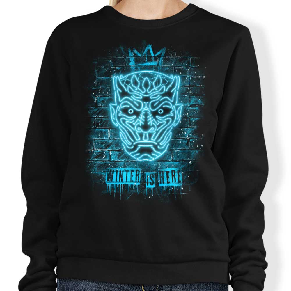Alemaglia's Neon Ice King Comfortable Crewneck Sweatshirt