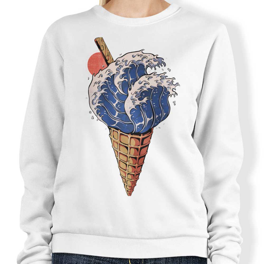 Ilustrata's Kanagawa Ice Cream Crewneck Sweatshirt in S - 4XL Sizes