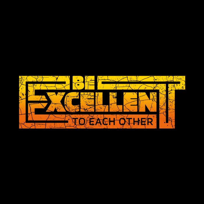 Stylish 'Be Excellent Typography' Crewneck Sweatshirt for a Retro Look