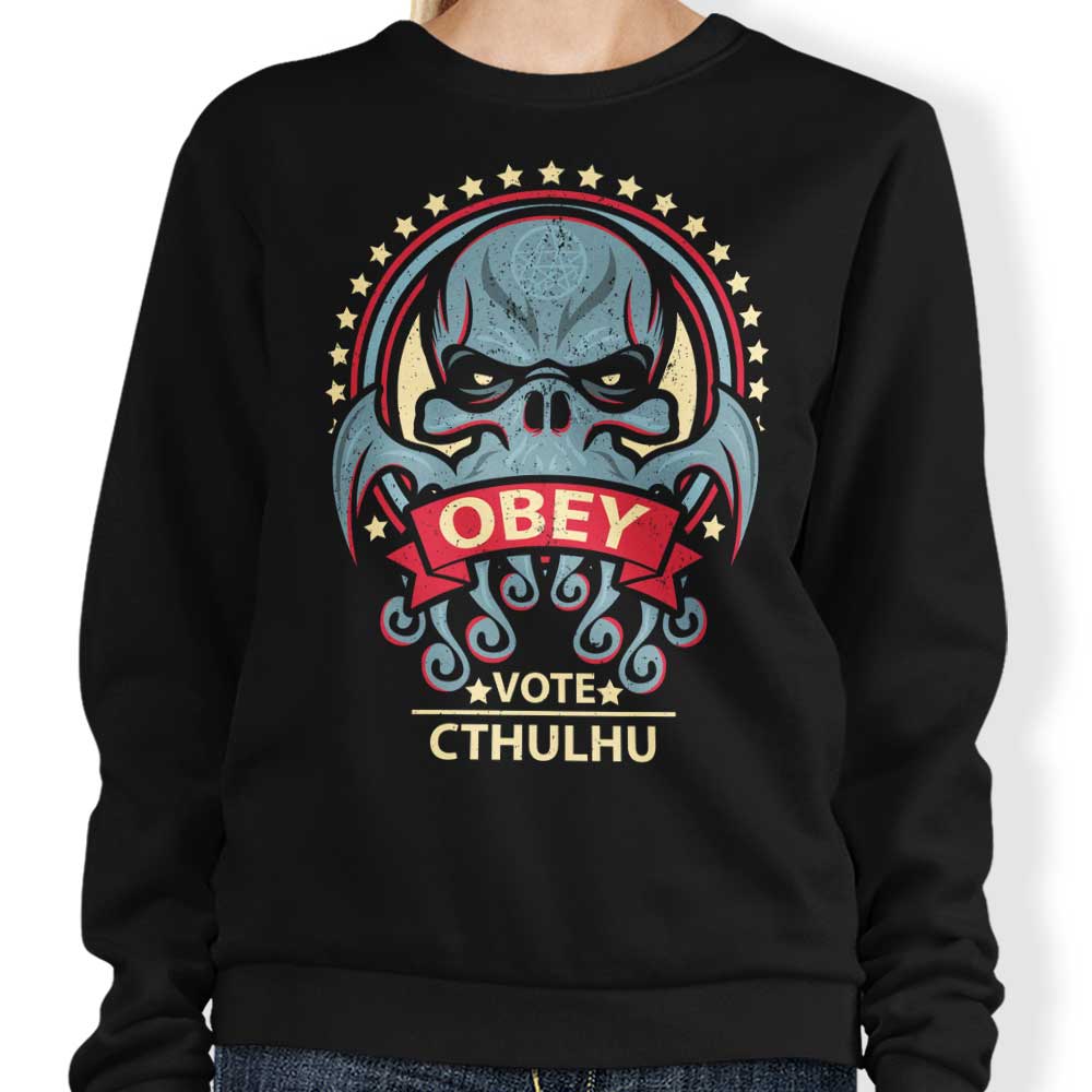 Vote Cthulhu Crewneck Sweatshirt in S - 4XL Sizes