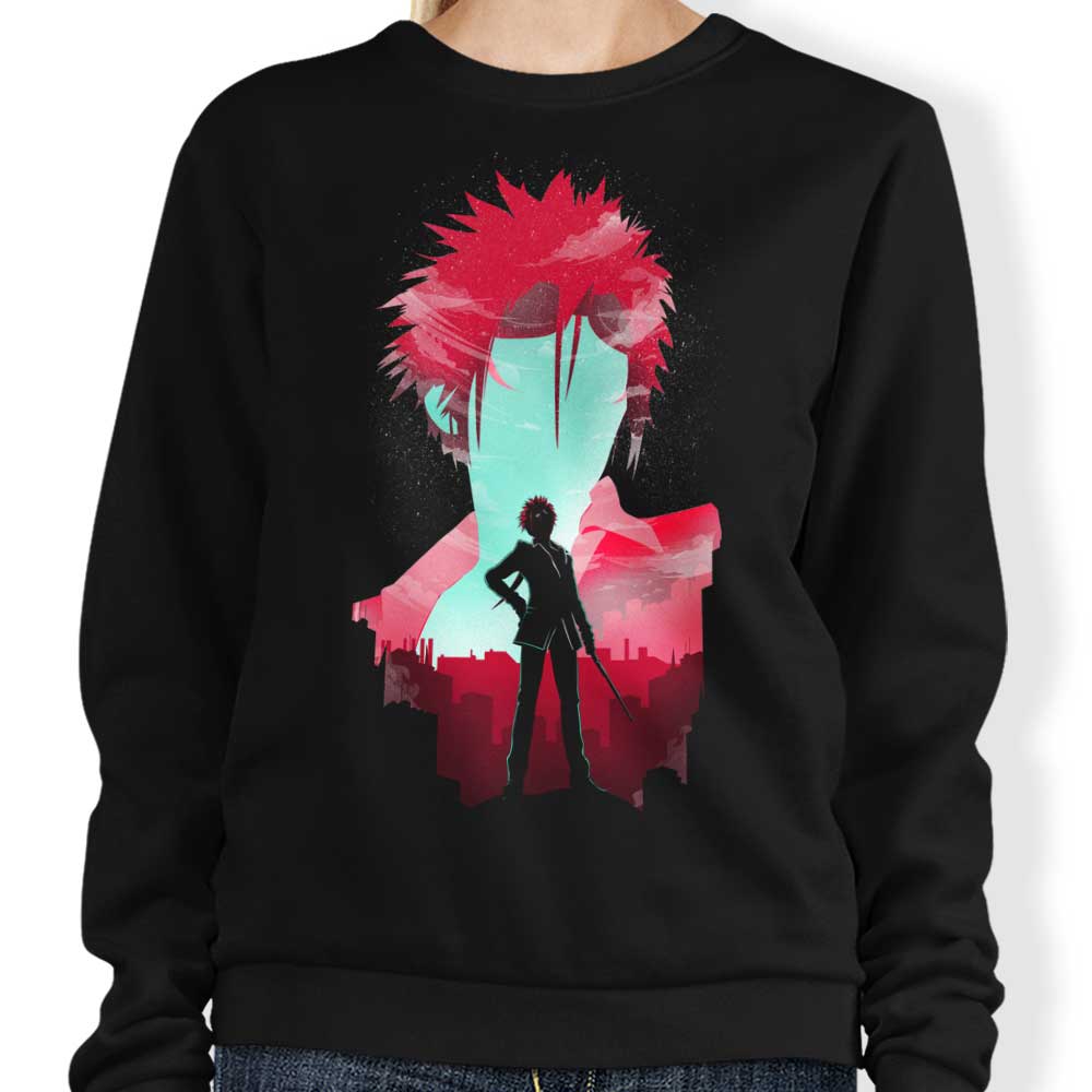 Stylish Red Donnie Illustrations Crewneck Sweatshirt in S - 4XL