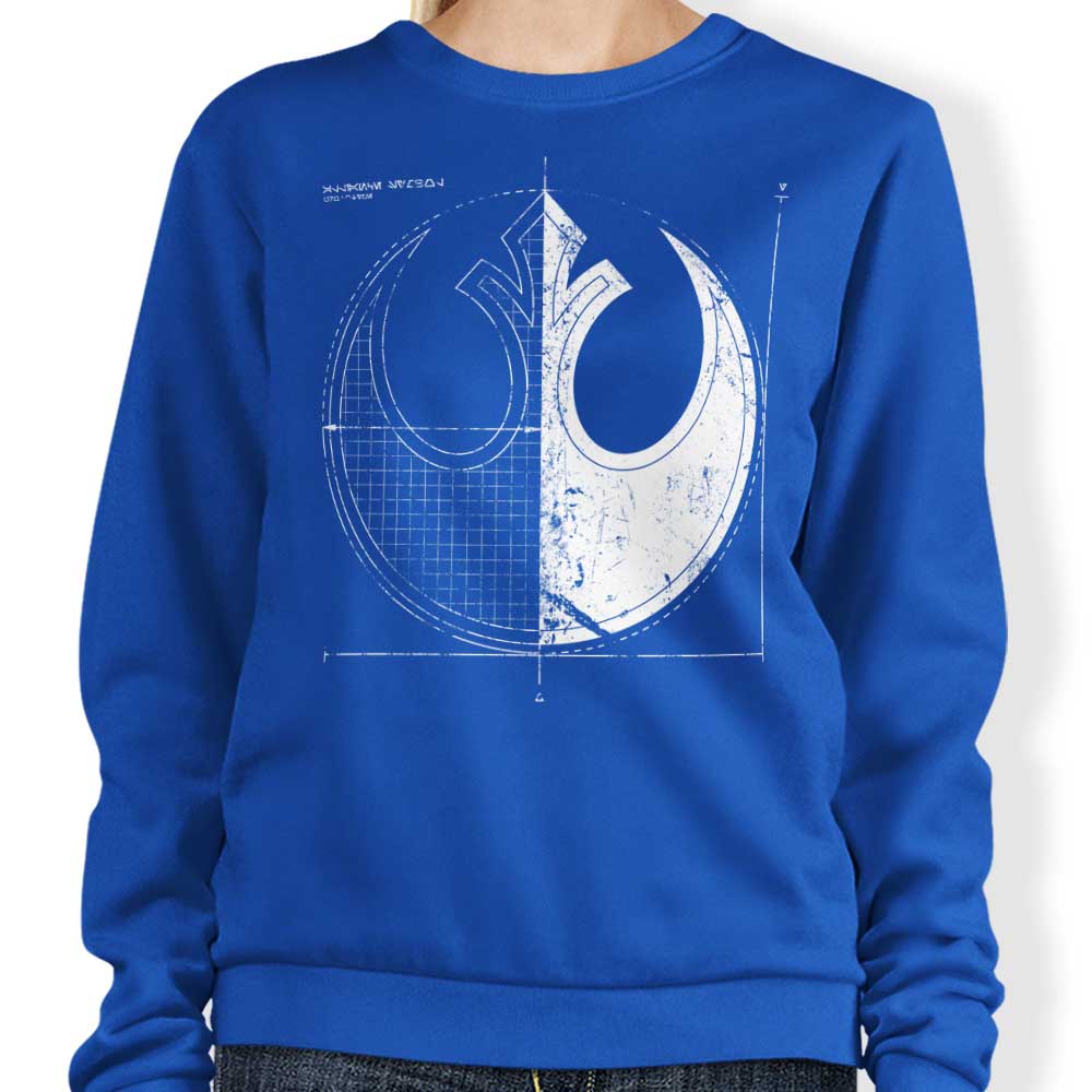 Unique Rebellion Blueprint Sweatshirt from The Tee Surgery