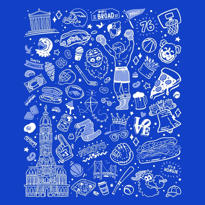 Blue Philly Icons Stylish Sweatshirt