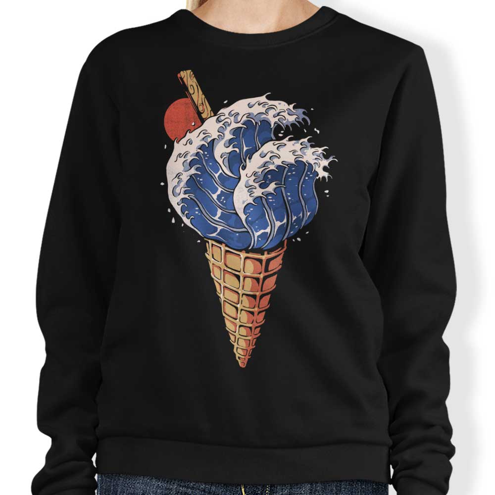 Ilustrata's Kanagawa Ice Cream Crewneck Sweatshirt in S - 4XL Sizes