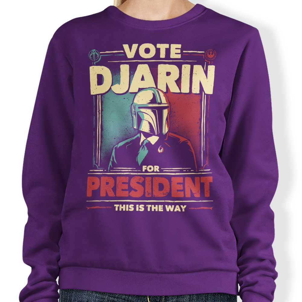 Teesgeex 'Djarin for President' Comfortable Crewneck Sweatshirt, S - 4XL