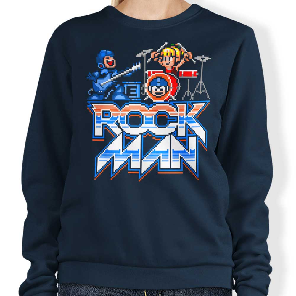 Cool 'Rock, Man!' Crewneck Sweatshirt in S - 4XL Sizes