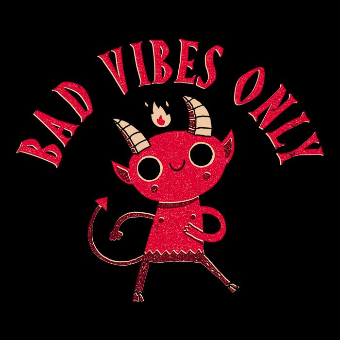 Exclusive 'Bad Vibes Only' Crewneck Sweatshirt by DinoMike