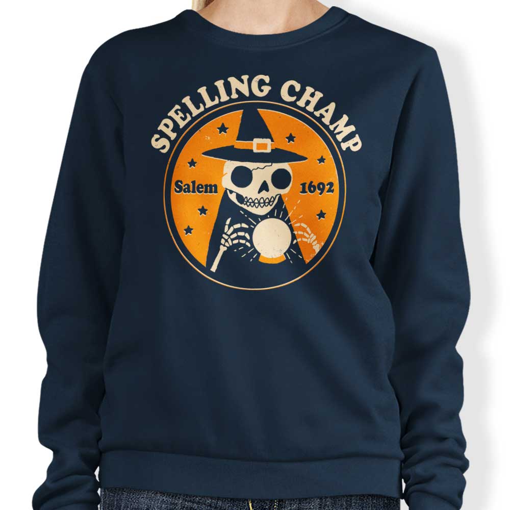 Spelling Champ Crewneck Sweatshirt - A Comfortable Apparel by DinoMike