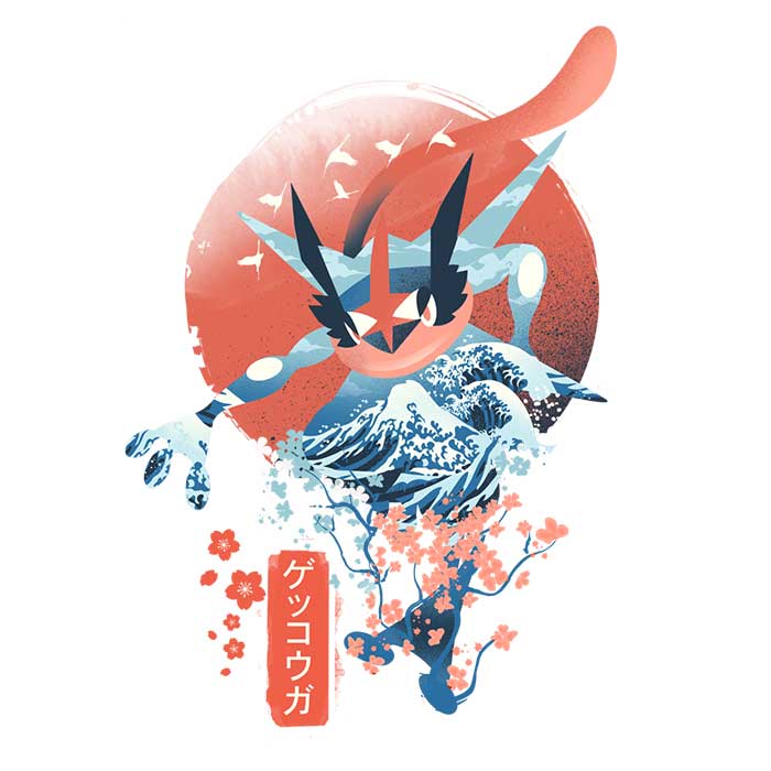 Dandingeroz Ukiyo Water Crewneck Sweatshirt in S - 4XL Sizes