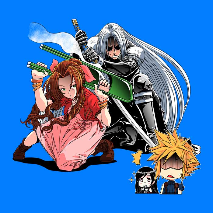 Aerith's Ultimate Weapon Design Crewneck Sweatshirt - Premium Apparel from Coinbox Tees