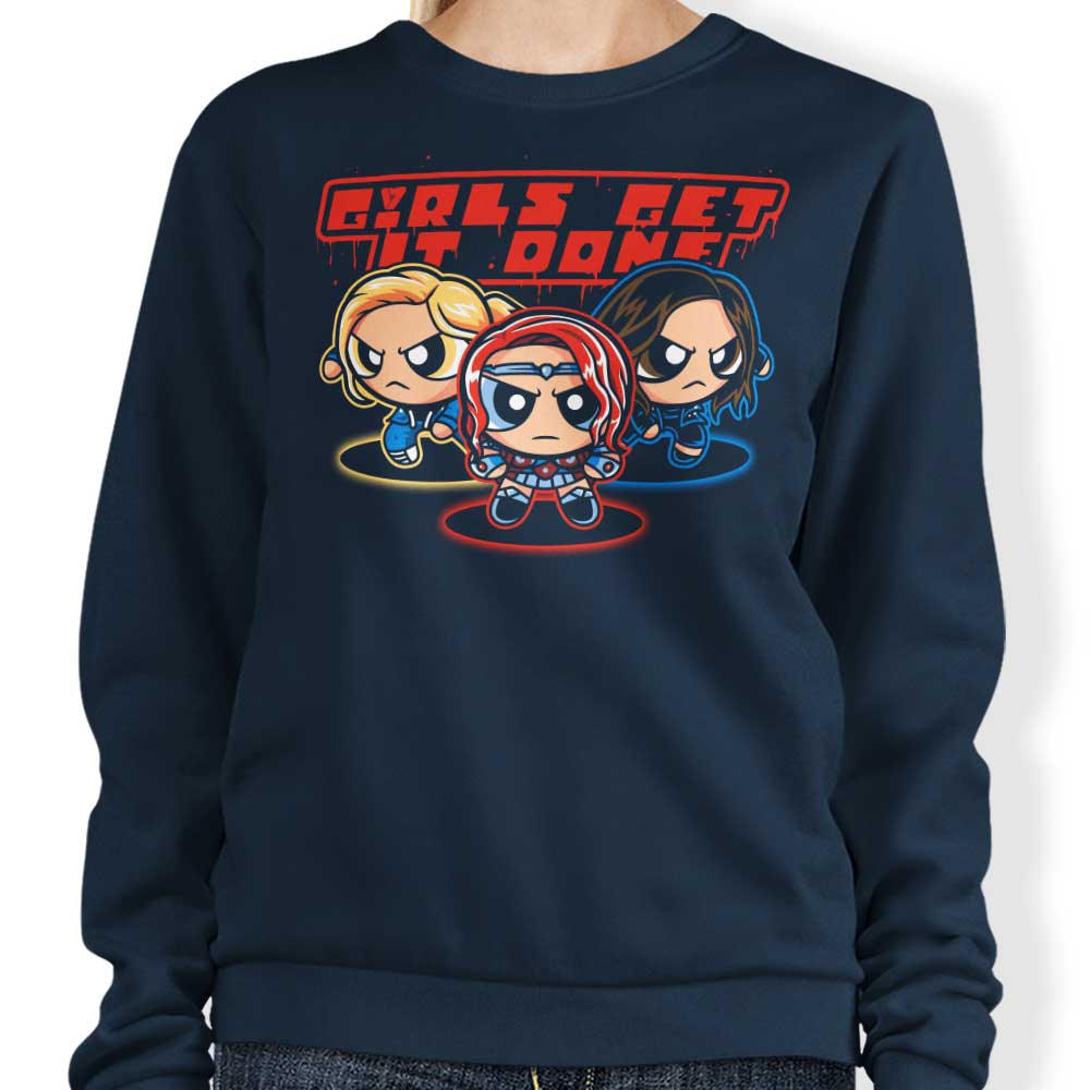 Stylish Girls' 'Get Puff Done' Crewneck Sweatshirt for Fashionable Comfort
