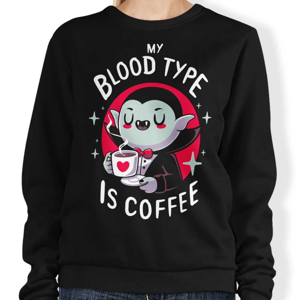 Typhoonic Art Coffee Vampire Crewneck Sweatshirt in S - 4XL Sizes