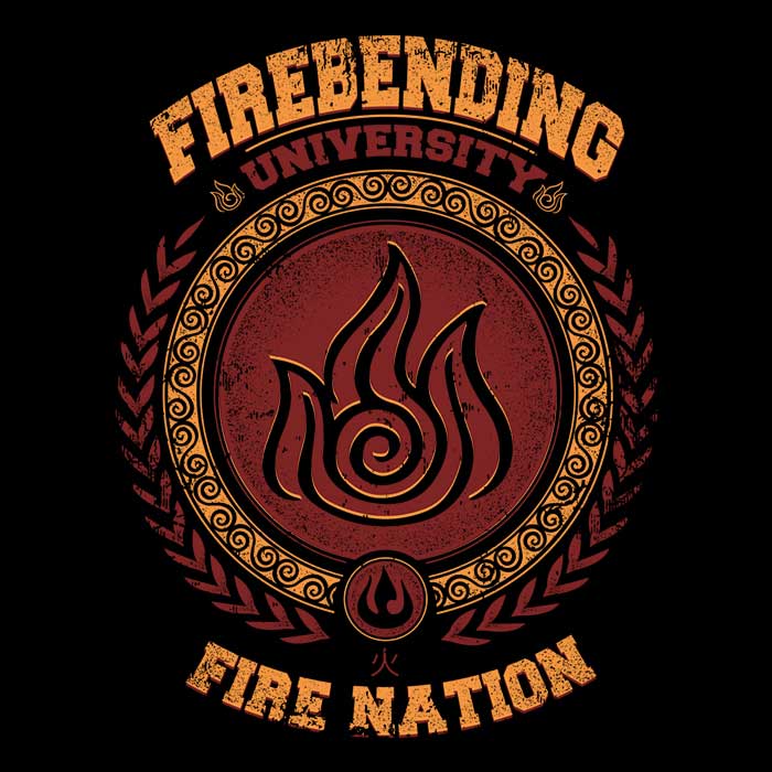 Typhoonic Art's Firebending University Crewneck Sweatshirt - S to 4XL Sizes