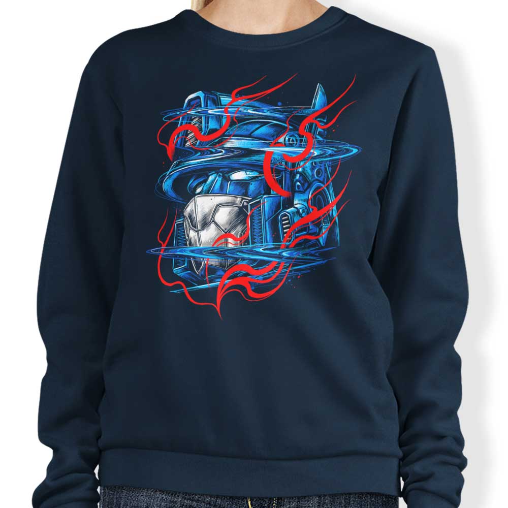 Cool Glitch Flames Crewneck Sweatshirt for Fashion Lovers