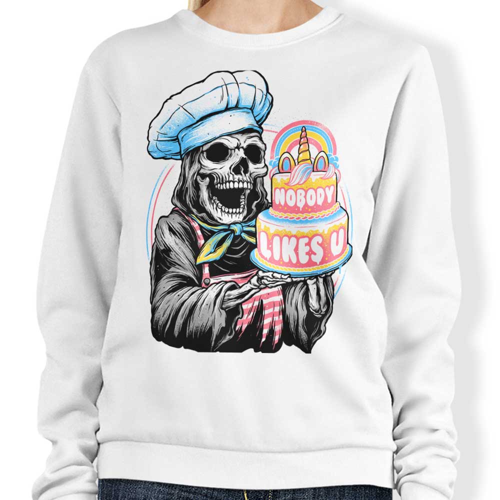 Glitchygorilla Doom Cake Crewneck Sweatshirt for Men and Women in Various Sizes