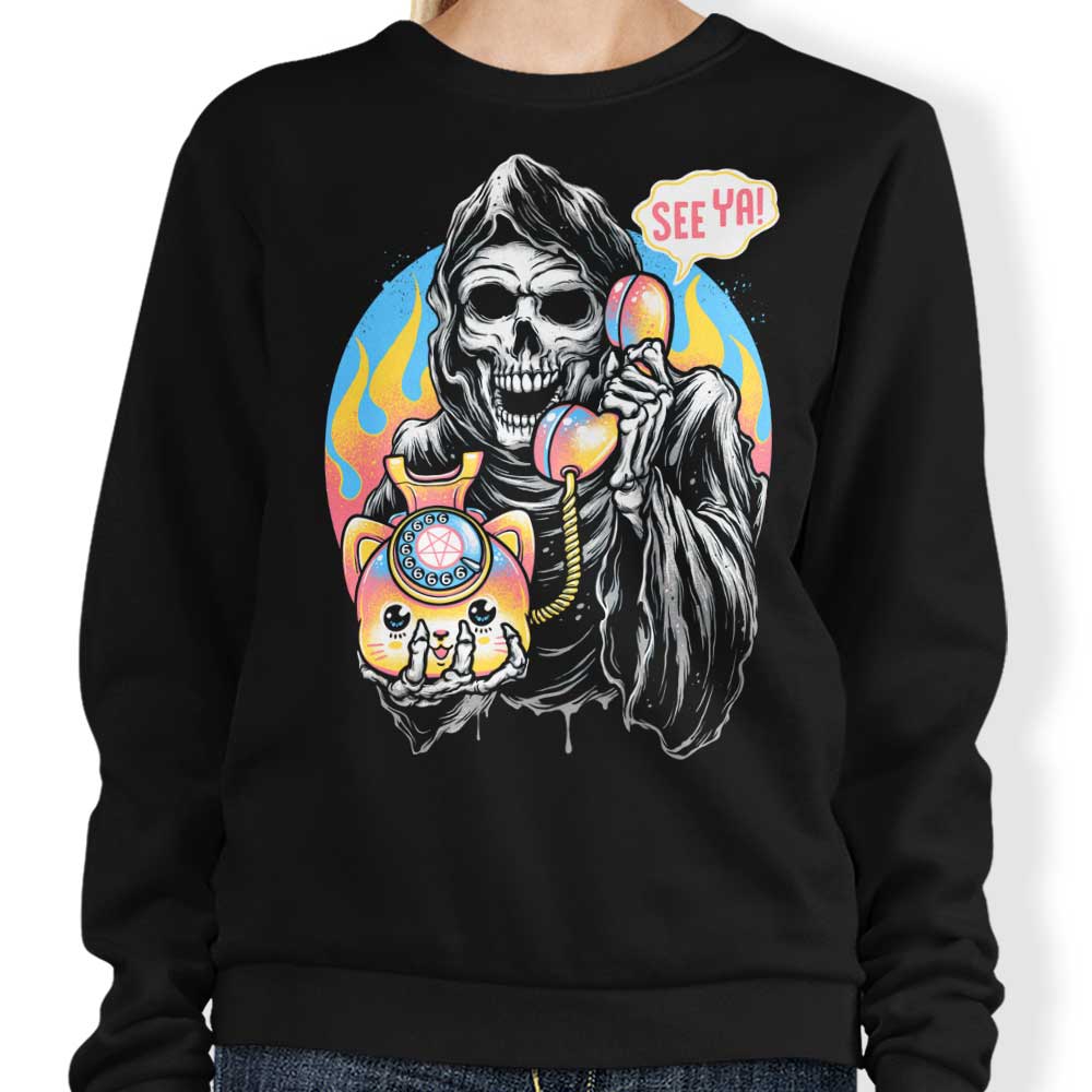 Glitchygorilla's 'Death is Calling' Comfortable Crewneck Sweatshirt