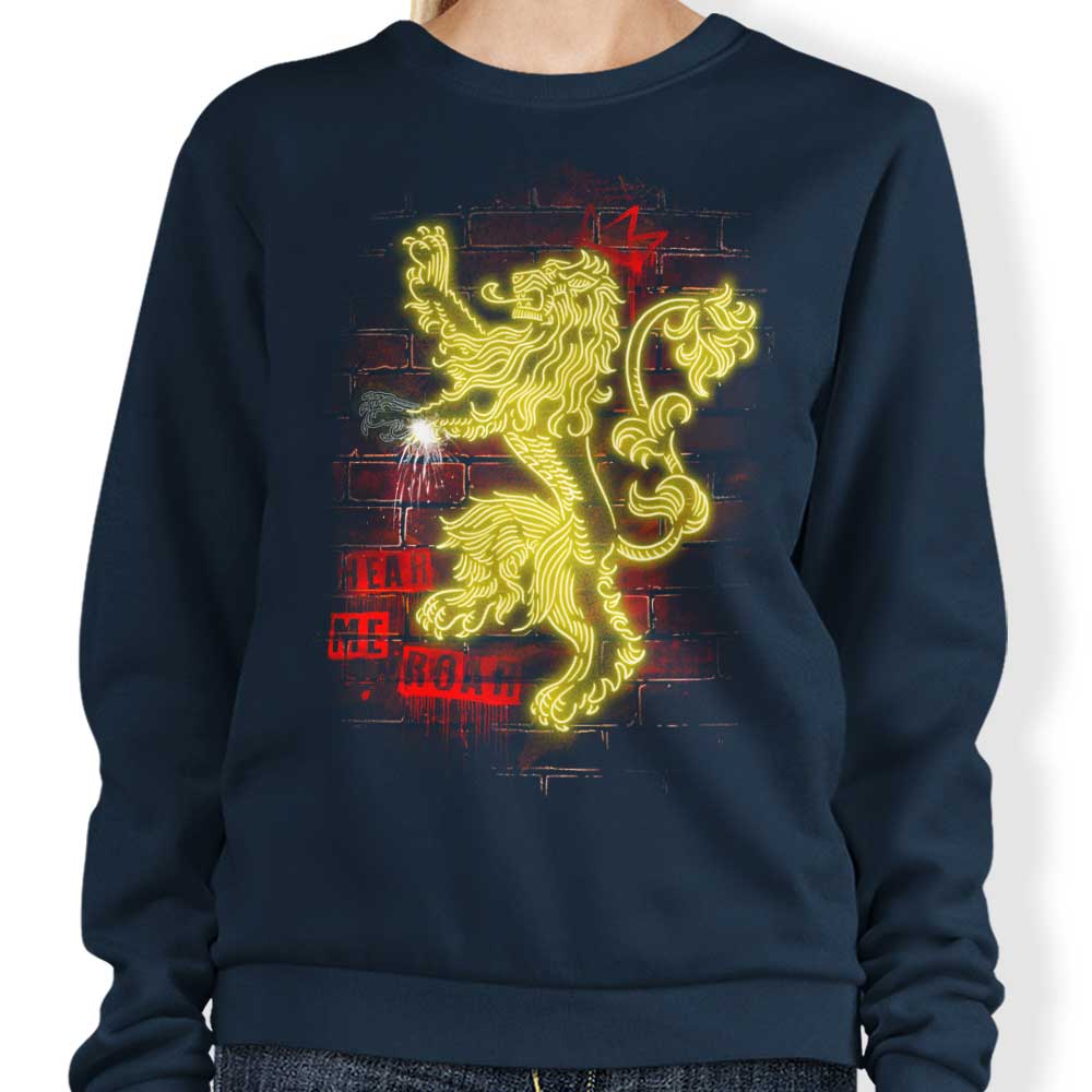 Alemaglia's Stylish Neon Lion Crewneck Sweatshirt in S - 4XL Sizes