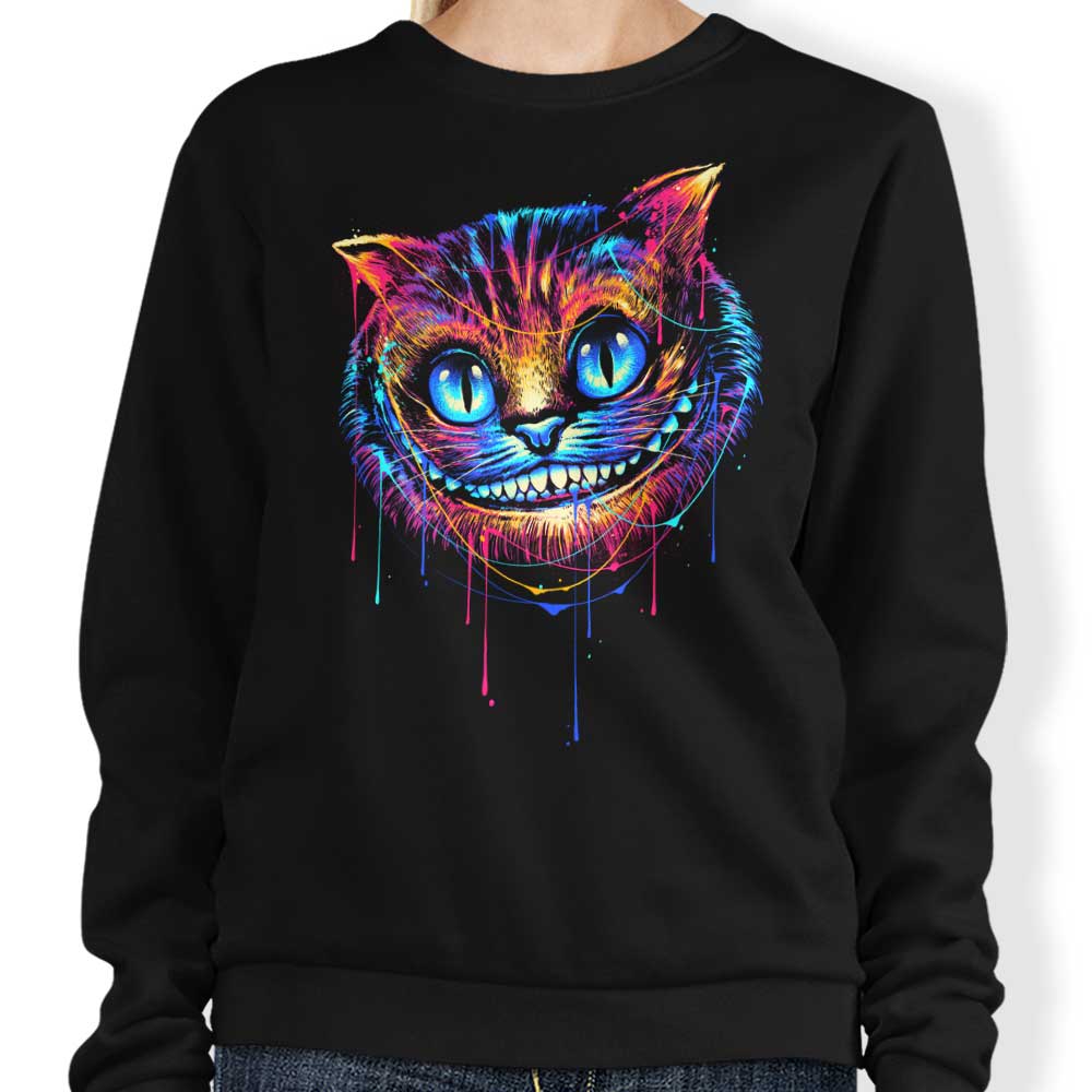 Vibrant Feline Design Crewneck Sweatshirt