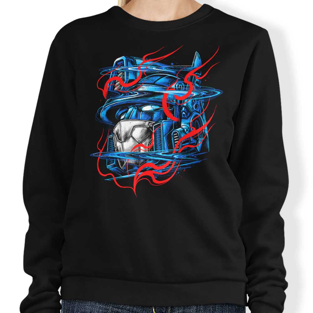 Cool Glitch Flames Crewneck Sweatshirt for Fashion Lovers