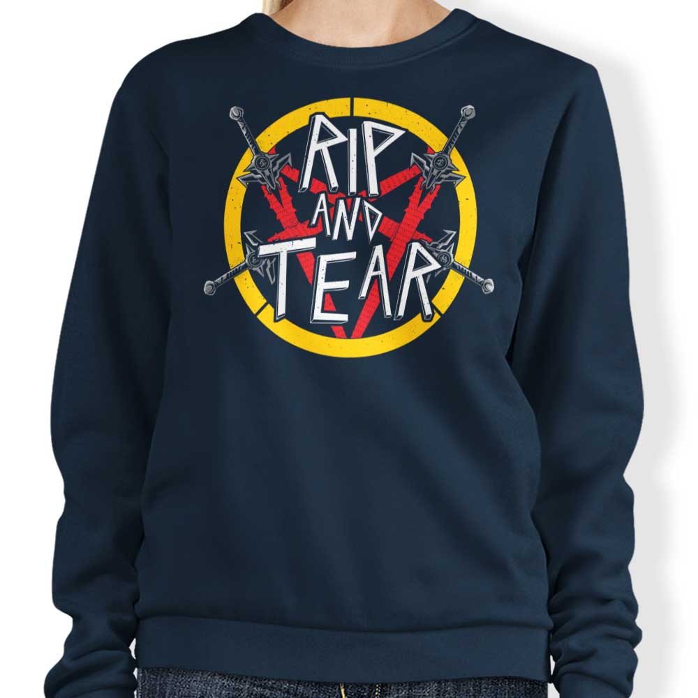 Rip and Tear Crewneck Sweatshirt for Comfortable Wear