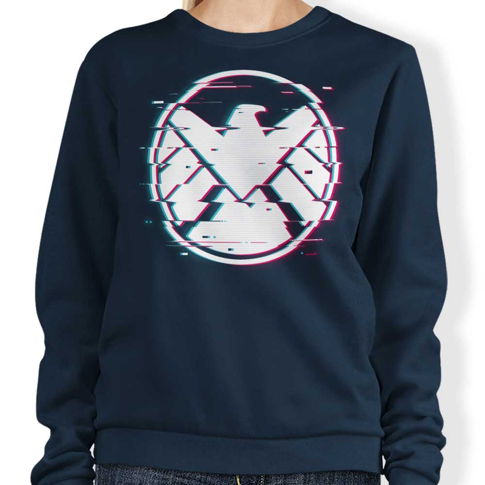 Getsousa's Glitched Agents Crewneck Sweatshirt for Men and Women in Sizes S to 4XL
