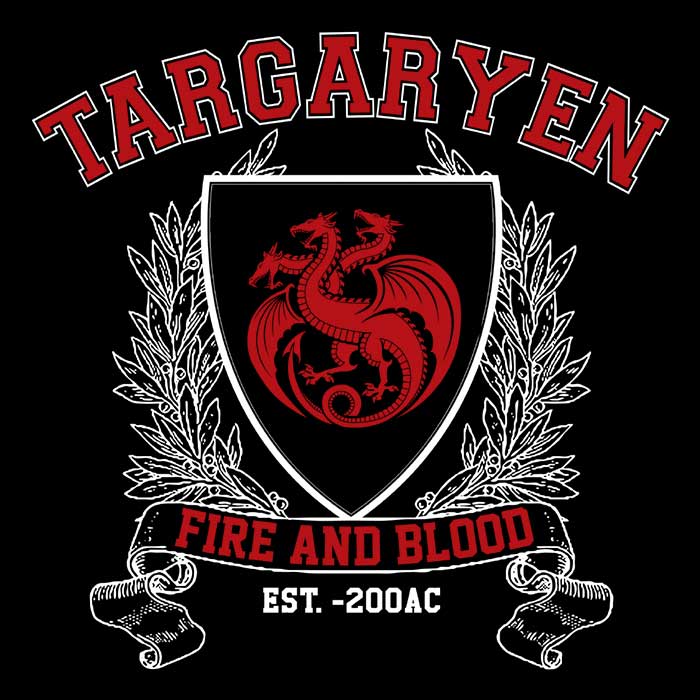 Digital Phoenix Targaryen University Crewneck Sweatshirt in S - 4XL Sizes