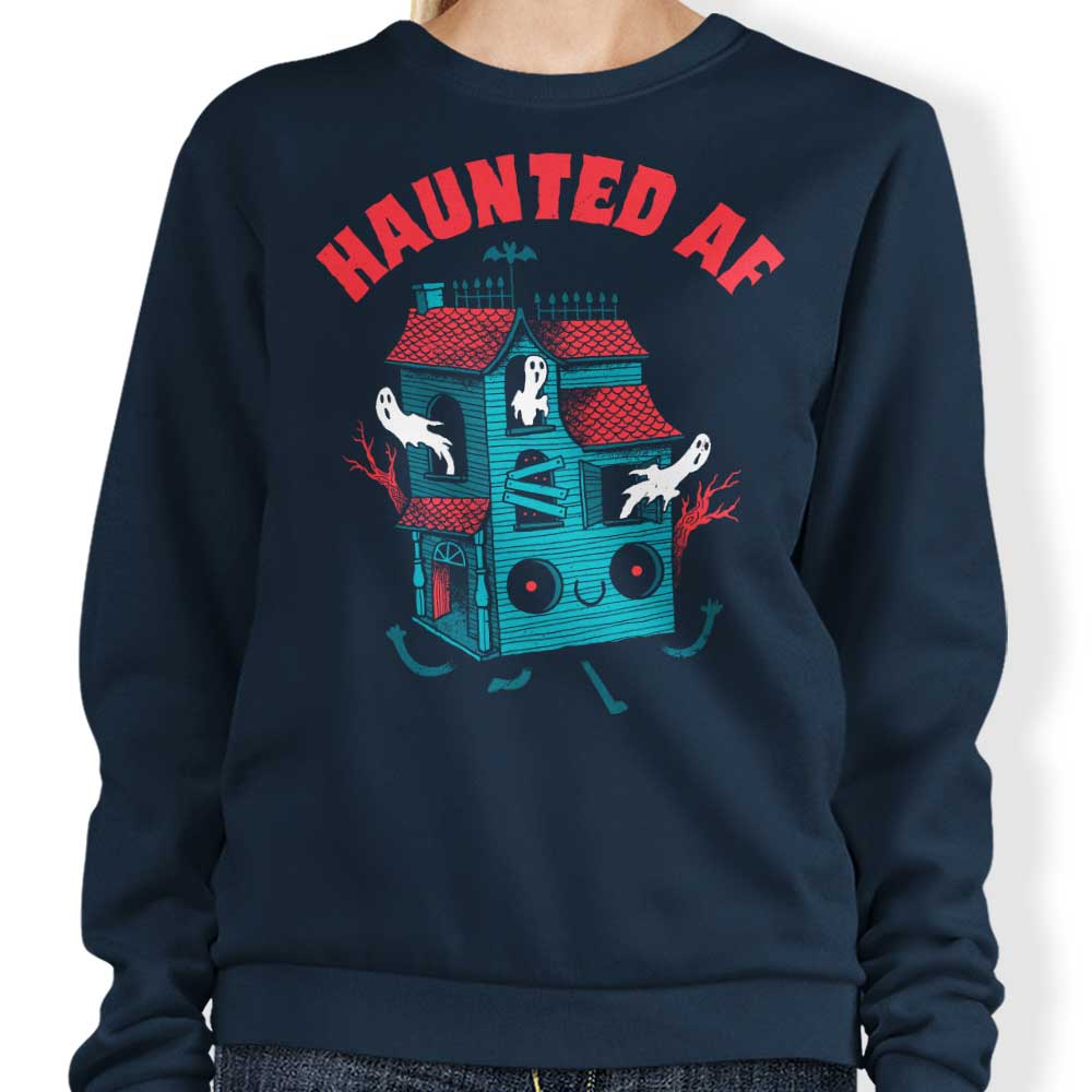 Spookily Haunted AF Crewneck Sweatshirt - S to 4XL Sizes