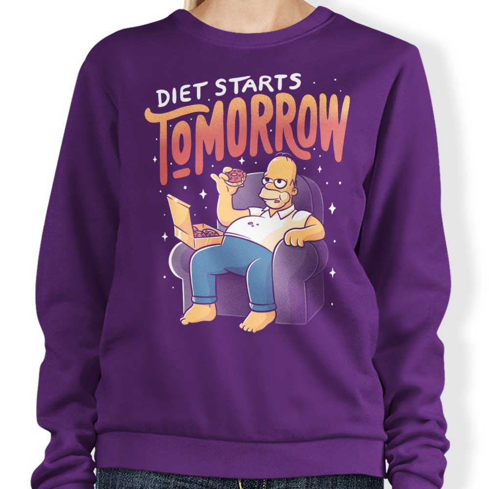 Tomorrow's Diet Commences - Fashionable Crewneck Sweatshirt