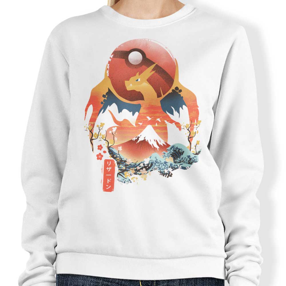 Ukiyo Fire Crewneck Sweatshirt by Dandingeroz - Comfortable and Durable Apparel