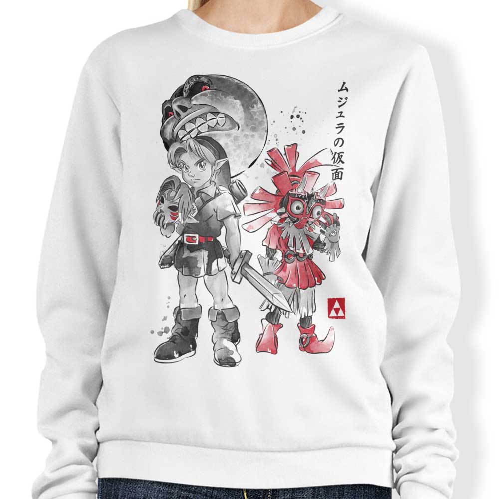 Majora's Sumi-e Crewneck Sweatshirt - High - Quality Apparel from Dr. Monekers