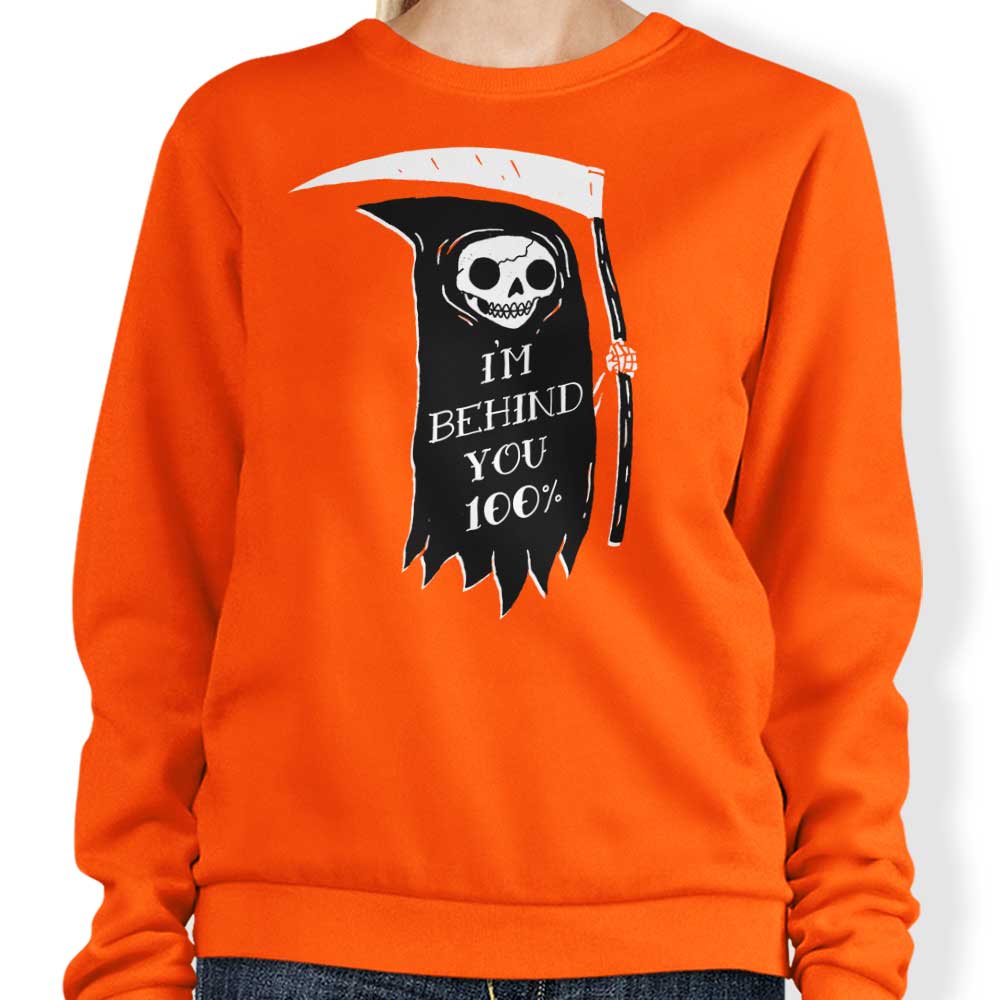 Comfortable 'Always Behind You' Crewneck Sweatshirt by DinoMike