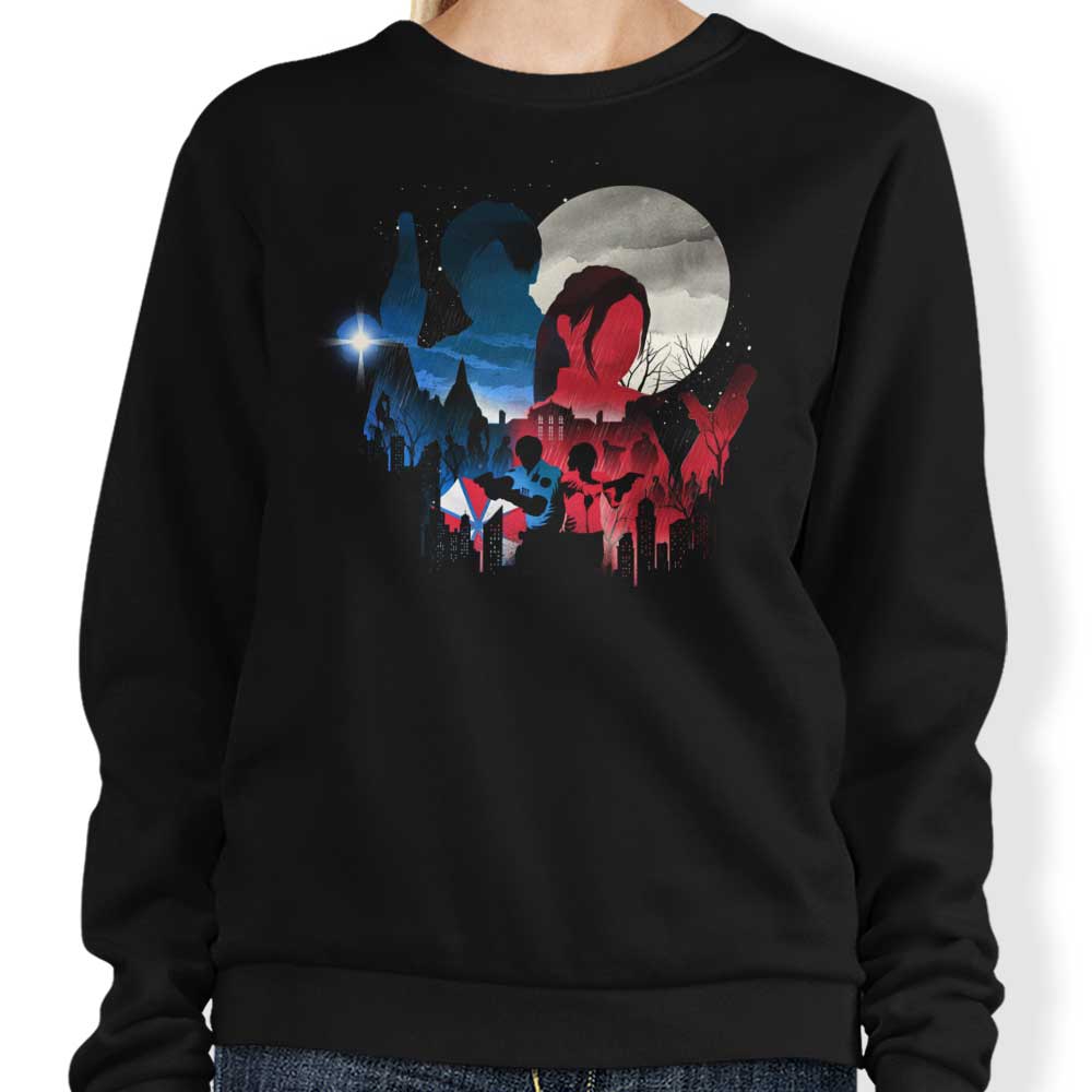 Dandingeroz's Comfortable Evil Silhouette Crewneck Sweatshirt in S - 4XL Sizes