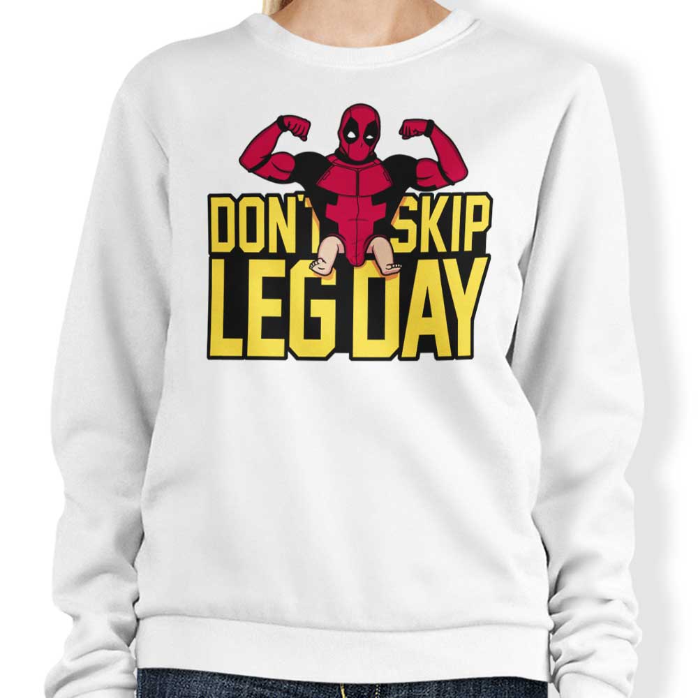 Raffiti's 'Don't Skip Leg Day' Comfortable Crewneck Sweatshirt in S - 4XL