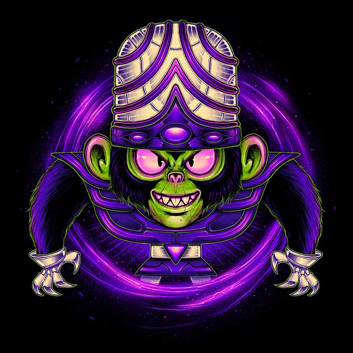 One Bad Monkey Crewneck Sweatshirt by Glitchygorilla - Comfortable and Durable Apparel