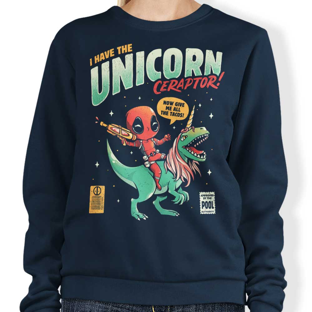 Edu.ely's Comfortable Unicornceraptor Crewneck Sweatshirt in S - 4XL Sizes